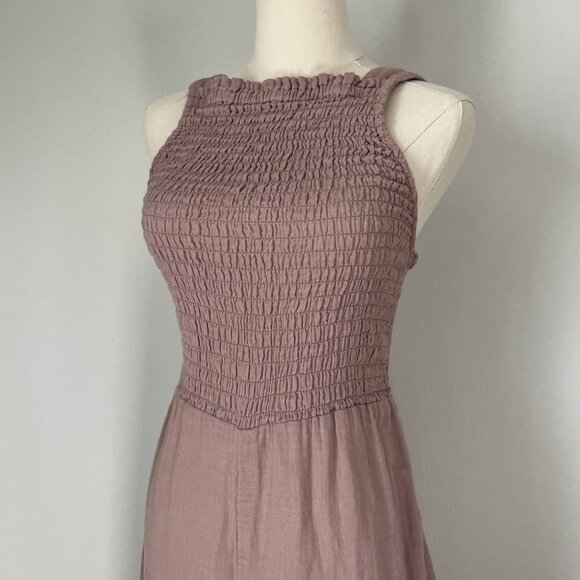 Faherty Diego Wide Leg Jumpsuit in Mauve - Picture 5 of 11